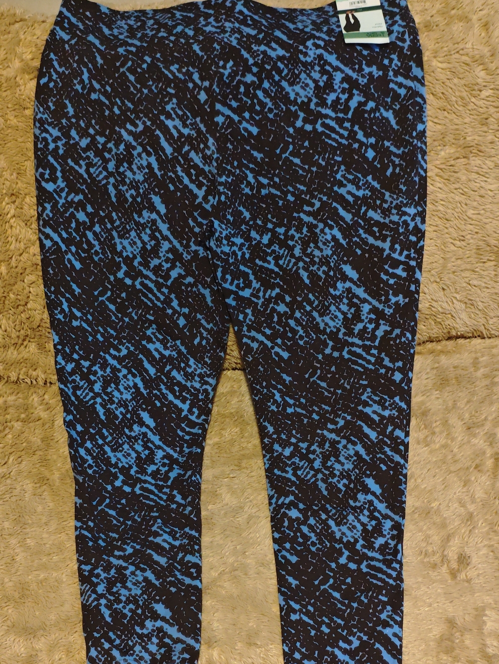Terra & Sky Black and Blue Abstract Print Leggings